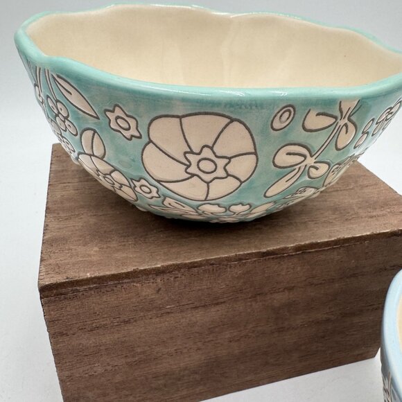 ANTHROPOLOGIE Dorotea Ceramic Delicate Bowls Set of 2 - Picture 2 of 9